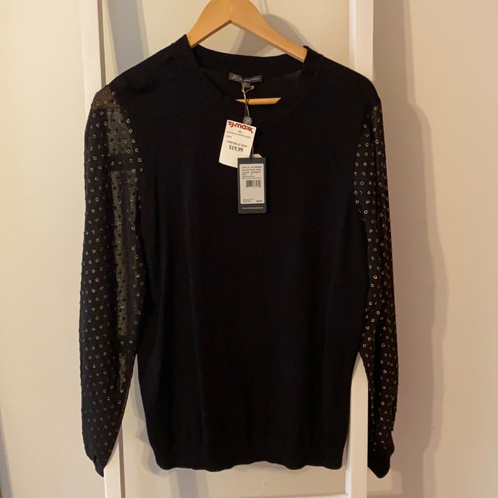 Black long sleeve with gold accent on sleeve